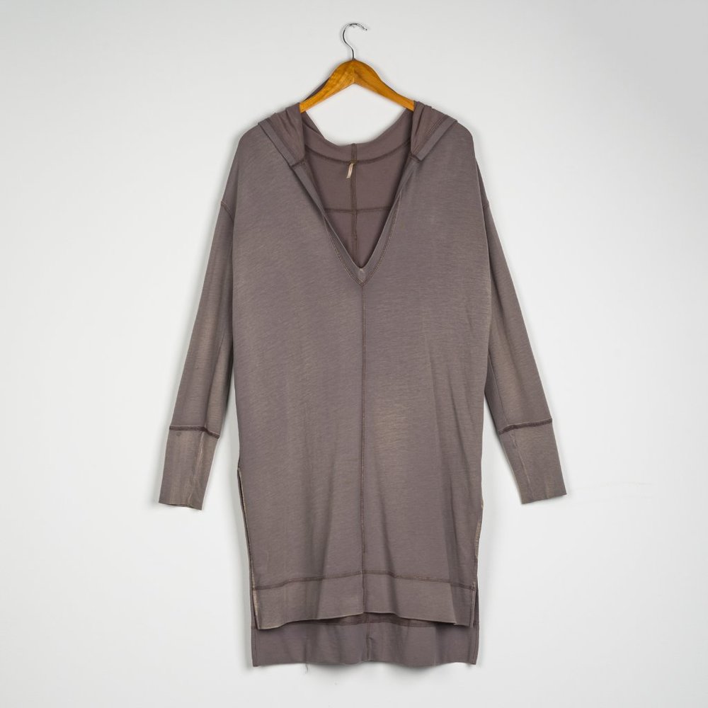 Women's Free People Movement Maxi Tunic Kaftan V Neck Hoodie size Small